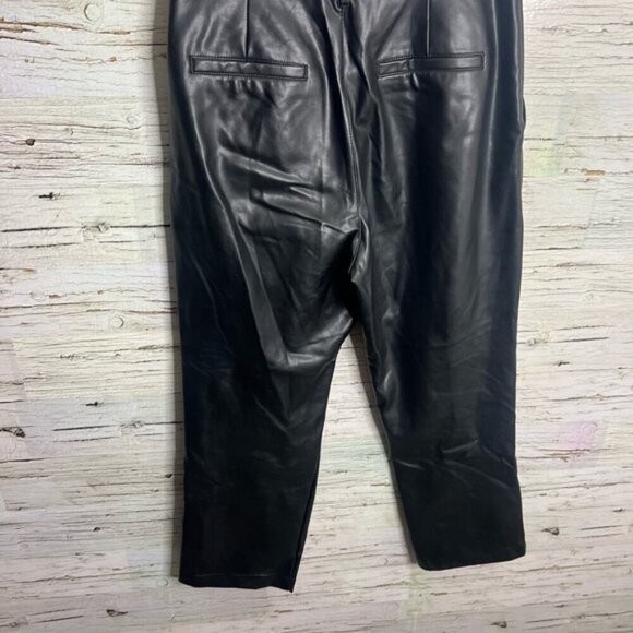 Abercrombie & Fitch Faux Leather Paper Bag Waist Pants Black Size medium - Picture 7 of 8
